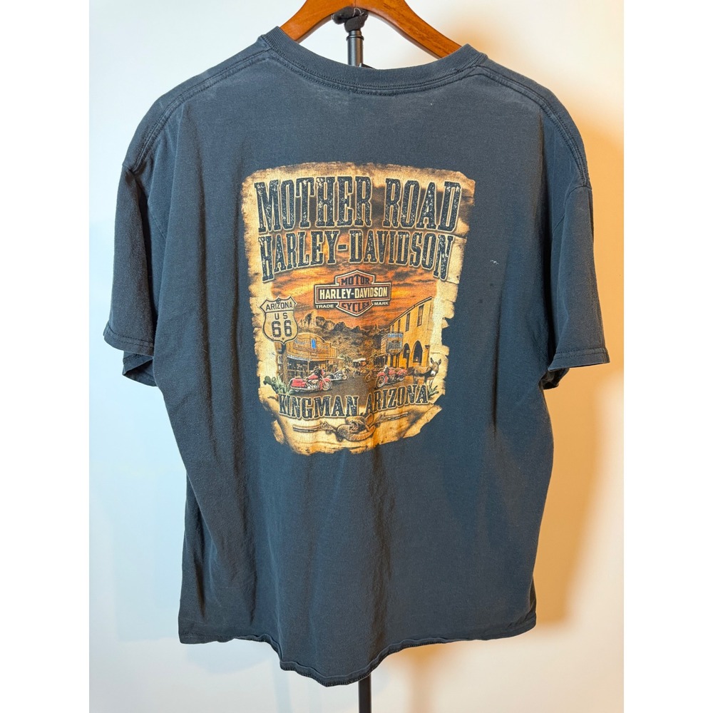 Harley-Davidson Mother Road Kingman Arizona Route 66 Pocket T-Shirt XL Black
